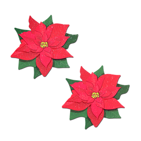 Christmas Winter Poinsettia Red & Green Nipple Pasties by Pastease®