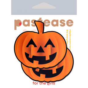 Pumpkin: Spooky Halloween Jack O' Lantern Nipple Pasties by Pastease® o/s