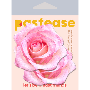 Rose: Glitter Velvet Blooming Rose Flower Nipple Pasties by Pastease®