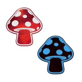 Mushroom: Shiny Red & White Glow-in-the-Dark Shroom Nipple Pasties by Pastease®