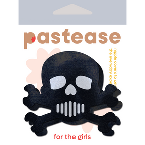 Skull: Black and White Skull & Crossbones Nipple Pasties by Pastease® o/s