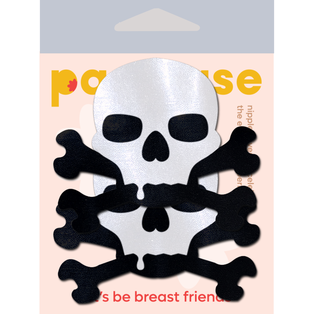 Skull: Sullen Skull Black & White Nipple Pasties by Pastease®