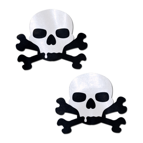 Skull: Sullen Skull Black & White Nipple Pasties by Pastease®