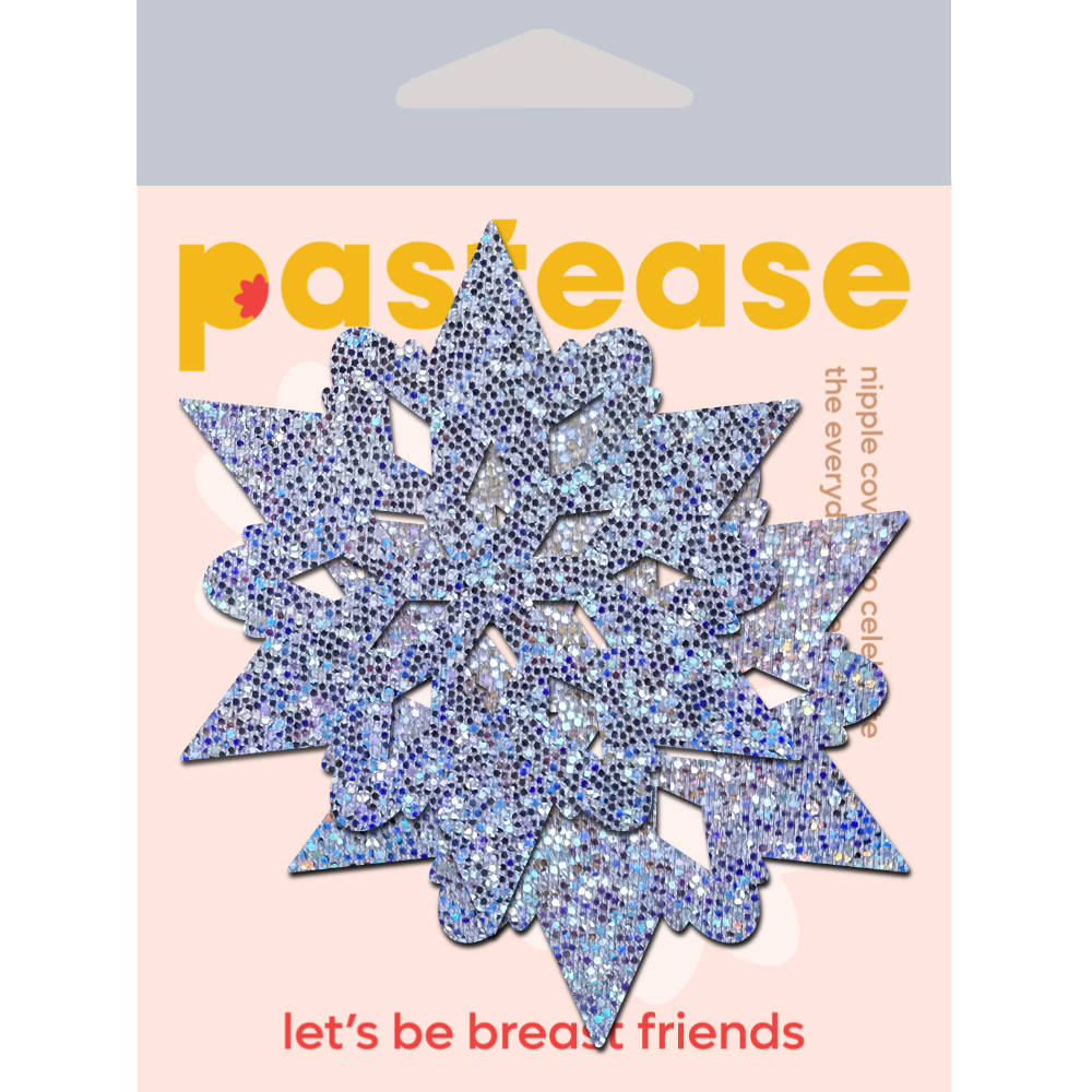 Silver Glitter Snowflakes Nipple Pasties by Pastease®