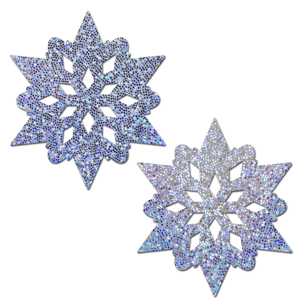 Silver Glitter Snowflakes Nipple Pasties by Pastease®