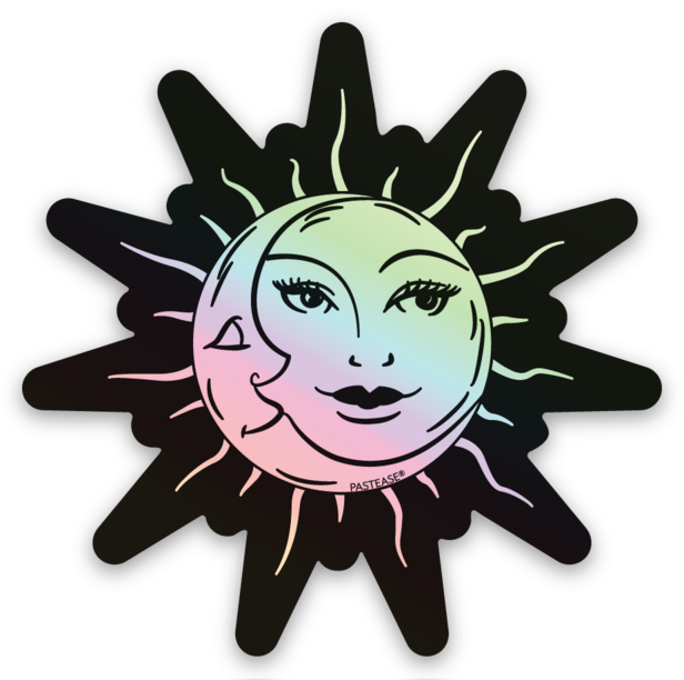 Sticker: Pastease® Holographic Sun Moon