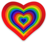 Sticker: Pastease® Beating Double Rainbow Heart