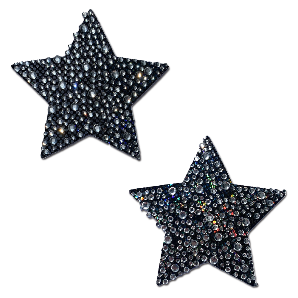 Star: Crystal Black Nipple Pasties by Pastease®