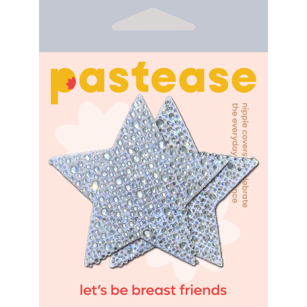 Star: Crystal Silver Nipple Pasties by Pastease®