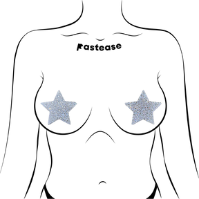 Star: Crystal Silver Nipple Pasties by Pastease®