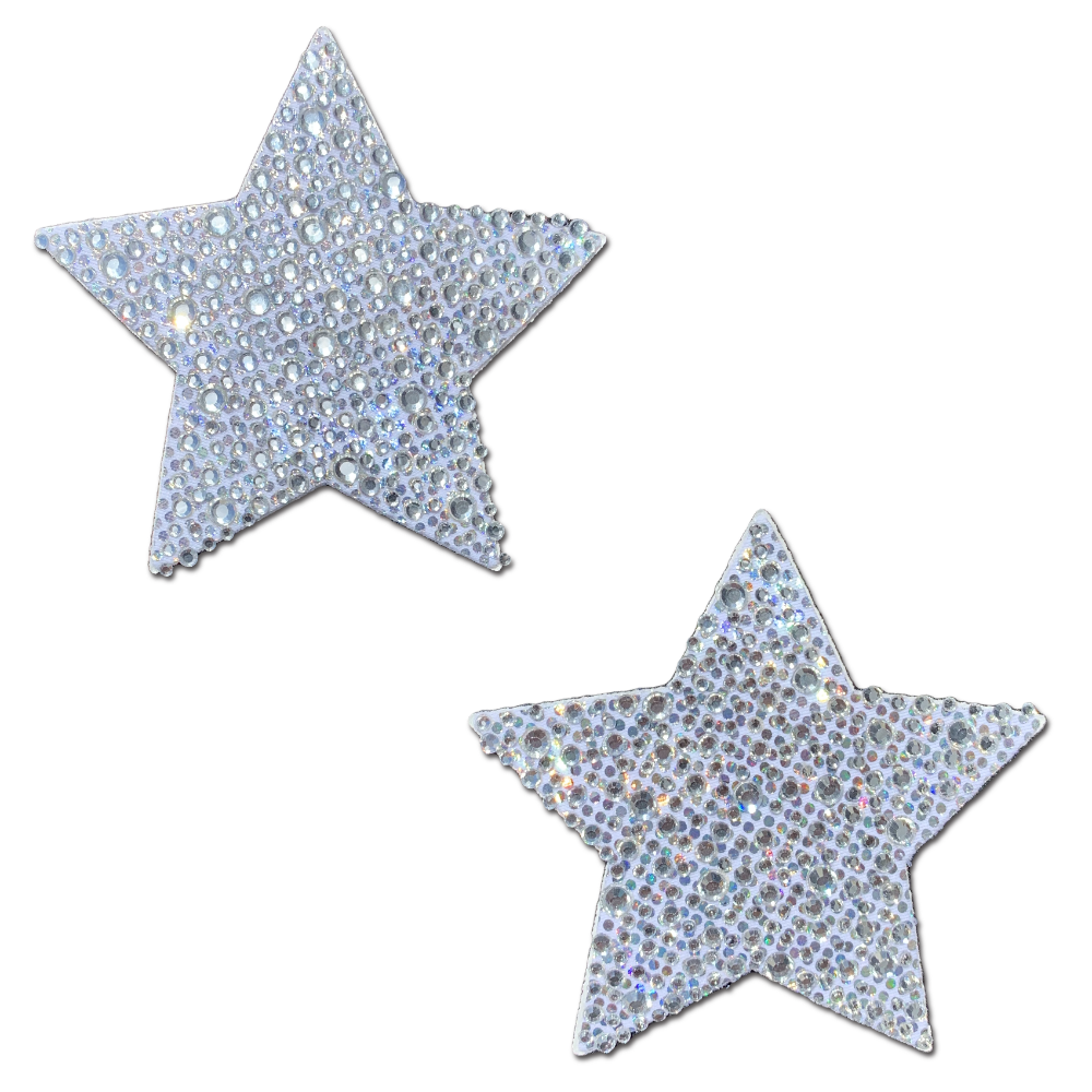Star: Crystal Silver Nipple Pasties by Pastease®