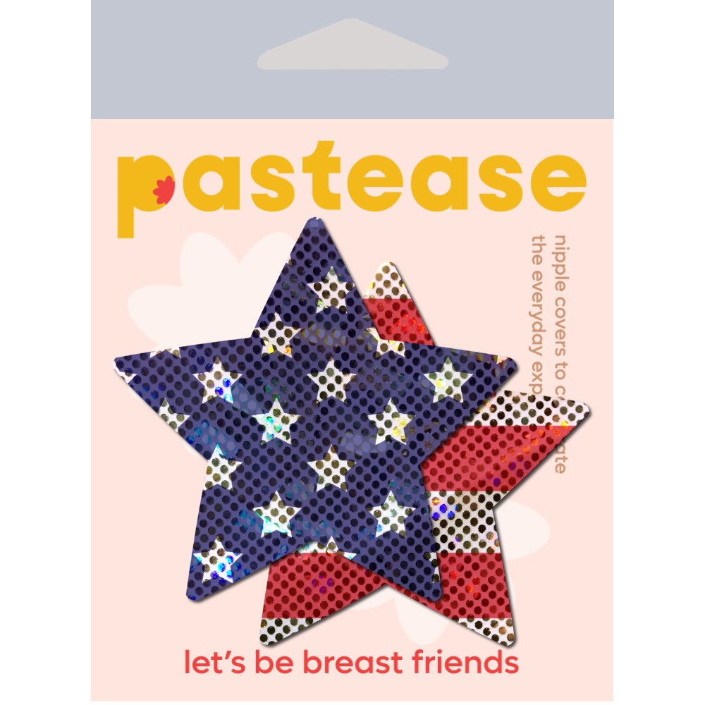 Star: Glittering Stars & Stripes Patriotic Star Nipple Pasties by Pastease®