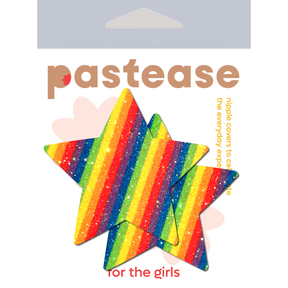 Star: Glittering Double Rainbow Star Nipple Pasties by Pastease®