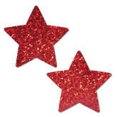 Star: Red Glitter Star Nipple Pasties by Pastease®
