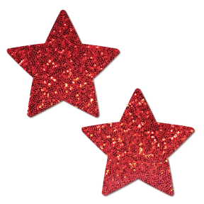 Star: Red Glitter Star Nipple Pasties by Pastease®