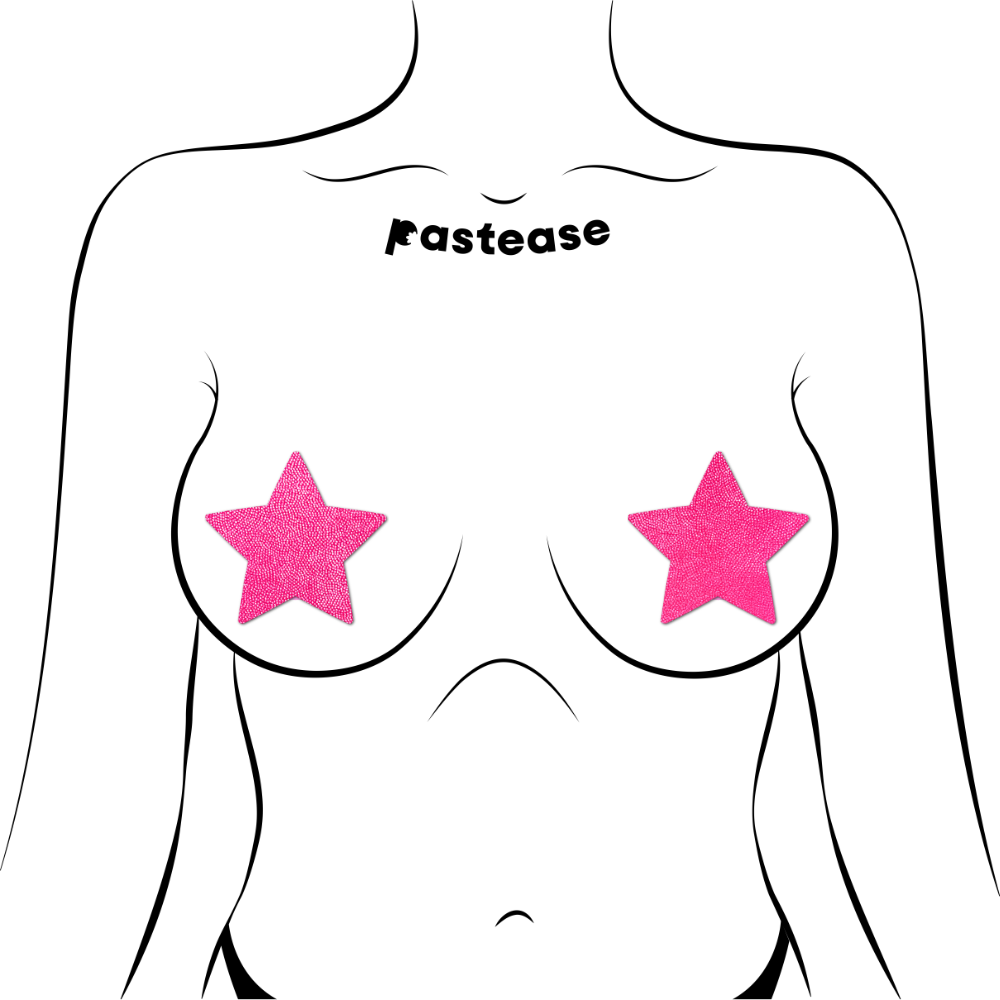 Neon Pink Star Nipple Pasties by Pastease®