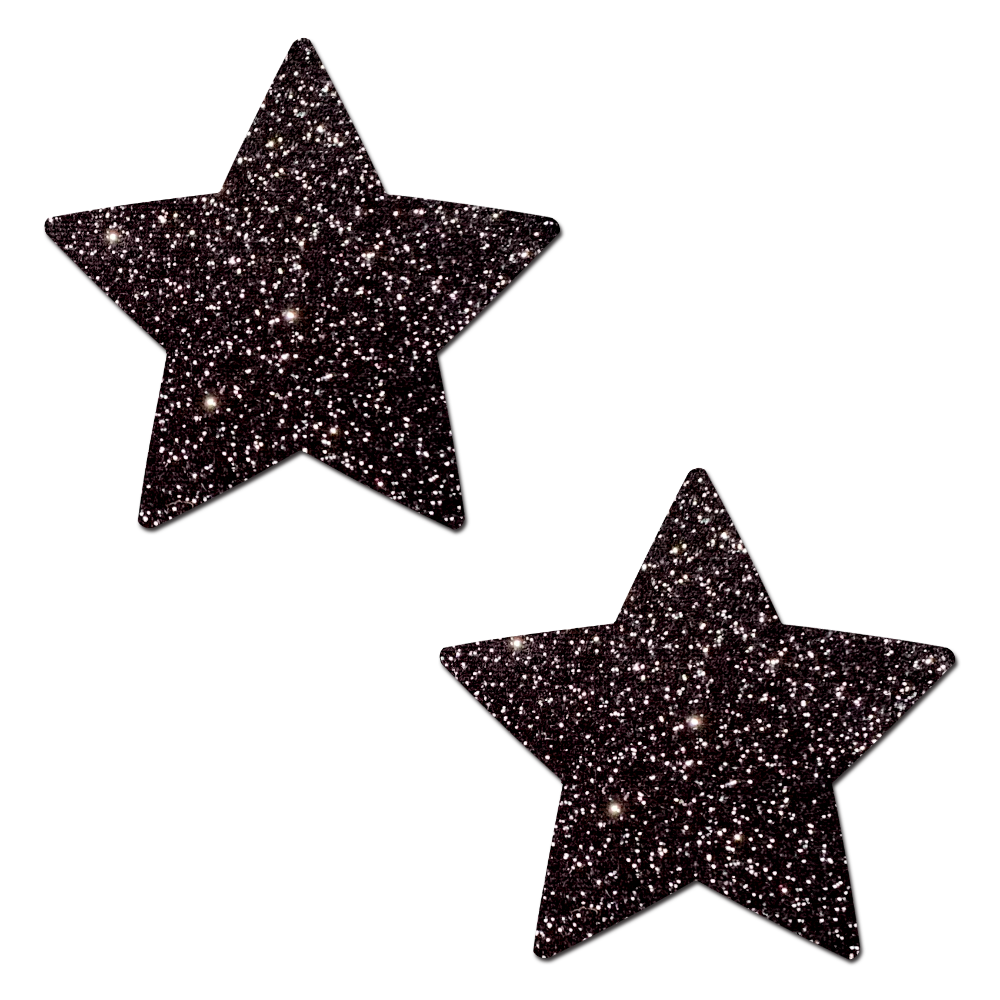 Star: Sparkle Black Star Nipple Pasties by Pastease®